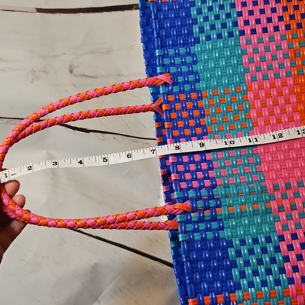 The Native Multicolor Woven Tote Bag Purse Handbag, Vibrant Colors‎ - Picture 8 of 12